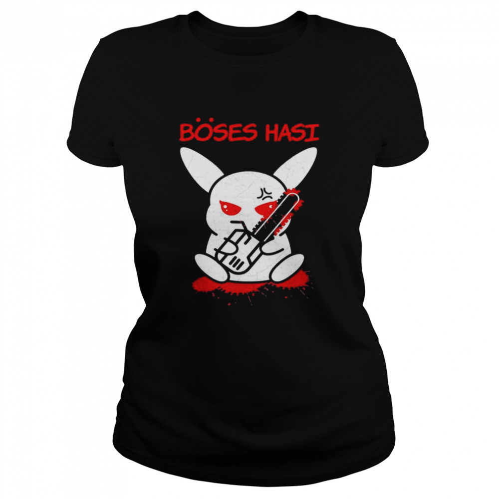 Evil Hasi Horror Rabbit Easter Chainsaw shirt Classic Women's T-shirt