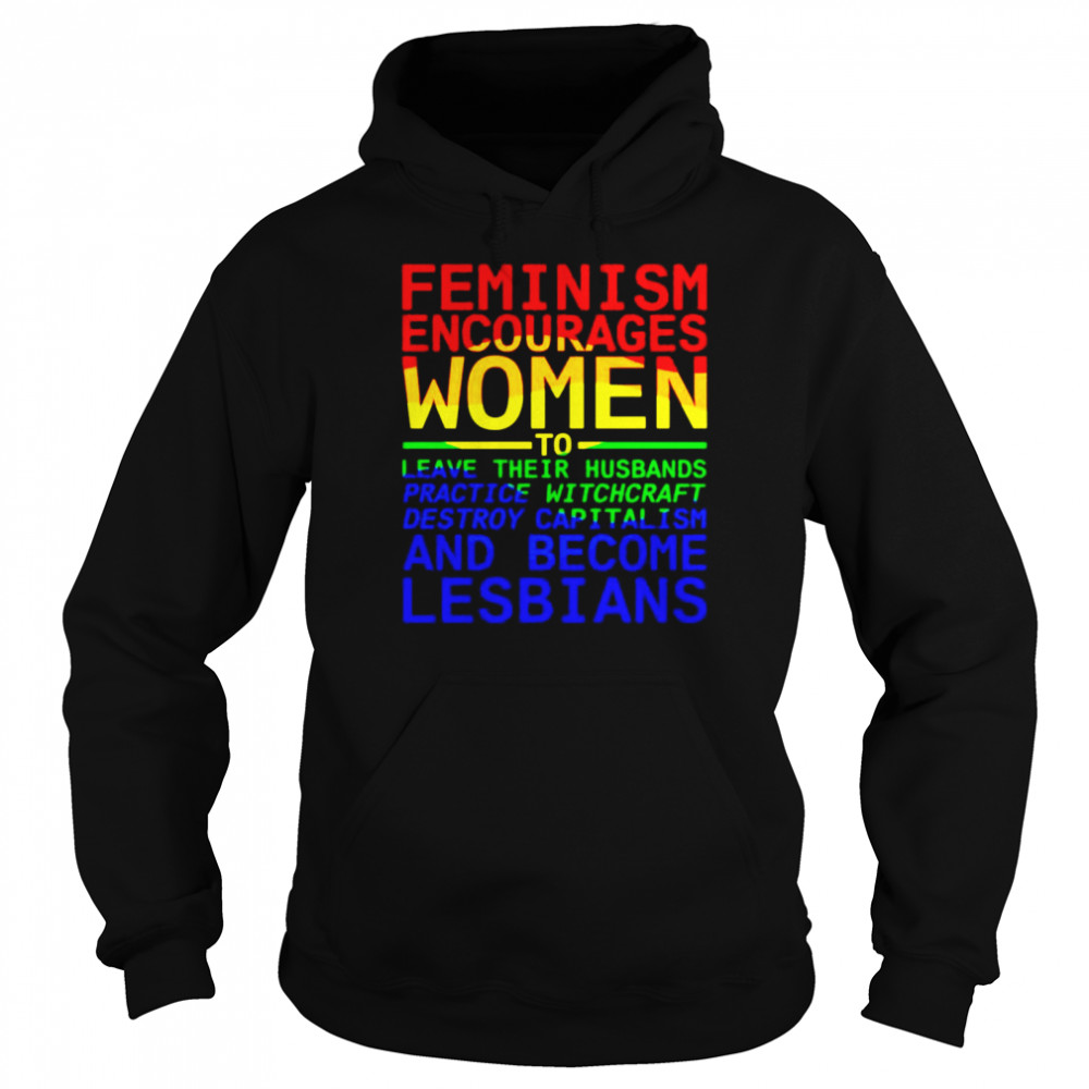 Feminism encourages woman to leave their husbands shirt Unisex Hoodie