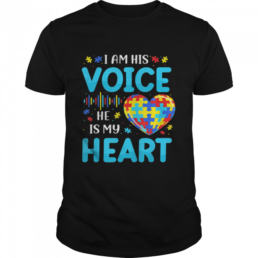 I Am His Voice He Is My Heart Autism shirt Classic Men's T-shirt