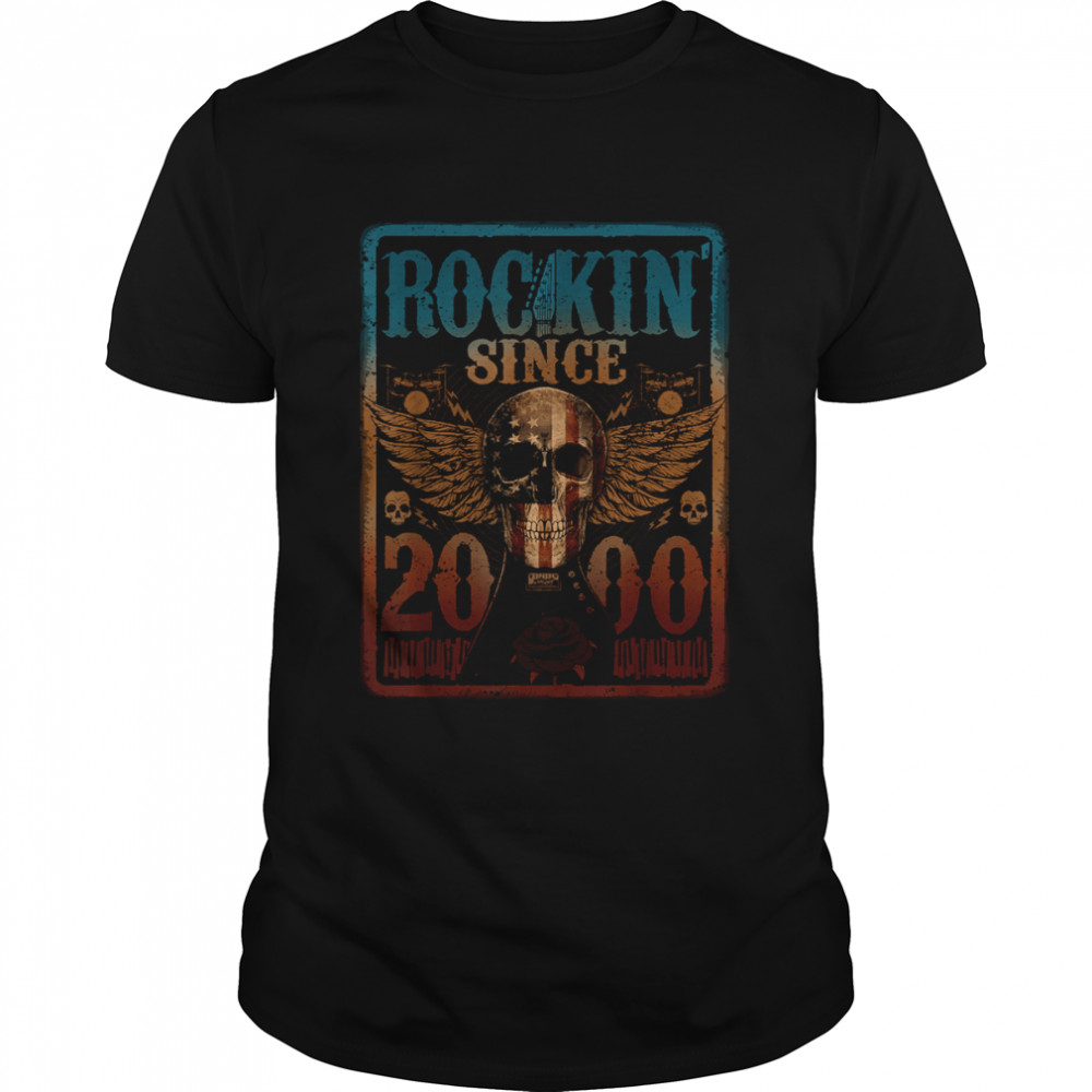Rockin Since 2000 21 Years Old 21st Birthday skull shirt