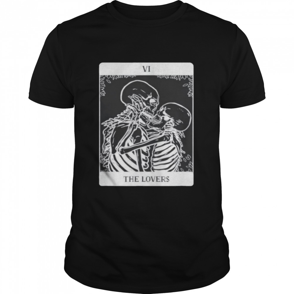 Tarot Cards The Lovers Skull Skeleton Shirt