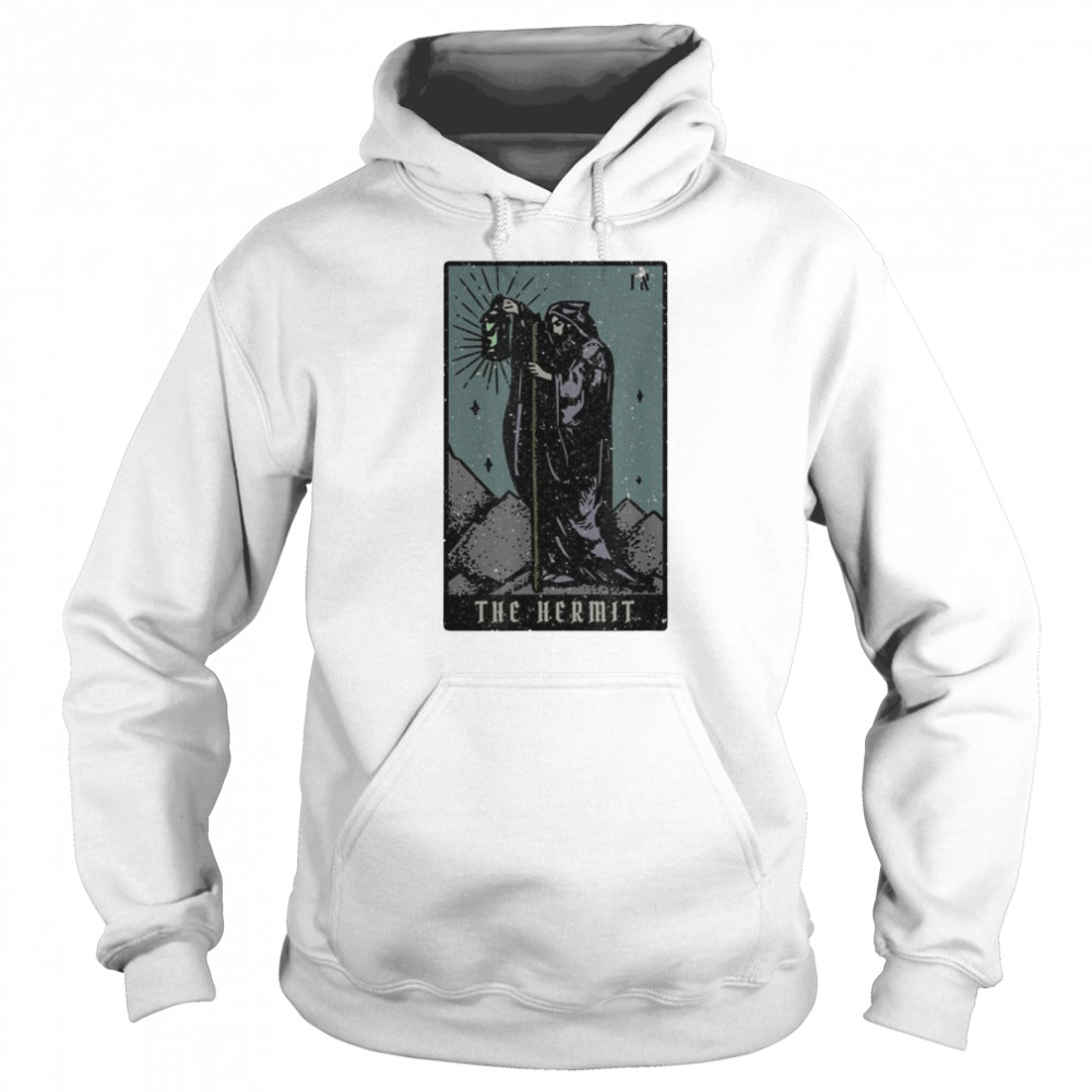 The Hermit Tarot Card Reading Witch Aesthetic Halloween shirt Unisex Hoodie