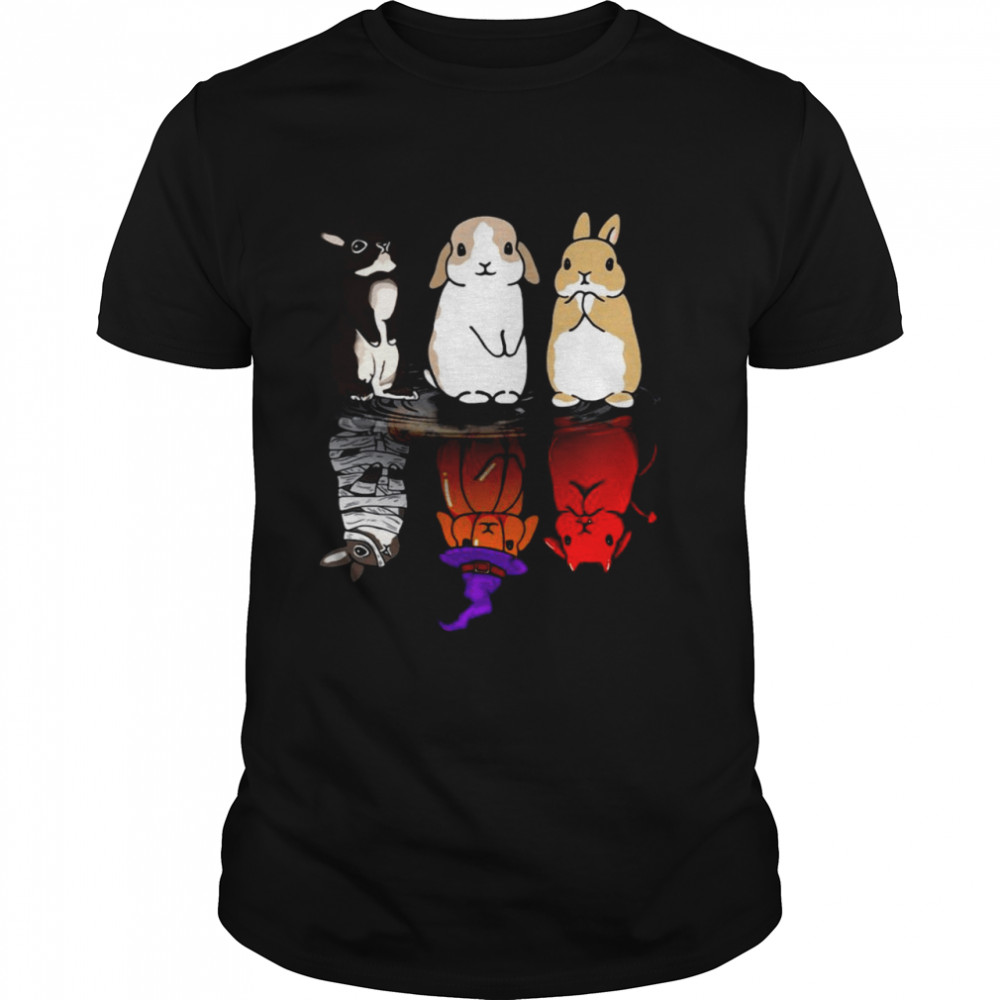 Three Bunny Upside Down Halloween T-shirt