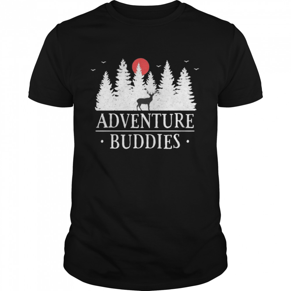 Adventure Buddies Deer Hiking Vintage Retro T-shirt