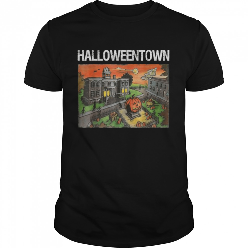 Halloween Town in University Pumpkin And Ghost T- Classic Men's T-shirt