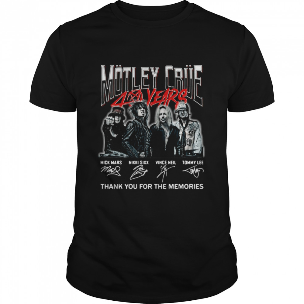 Motley Crue 40 years thank you for the memories signature shirt