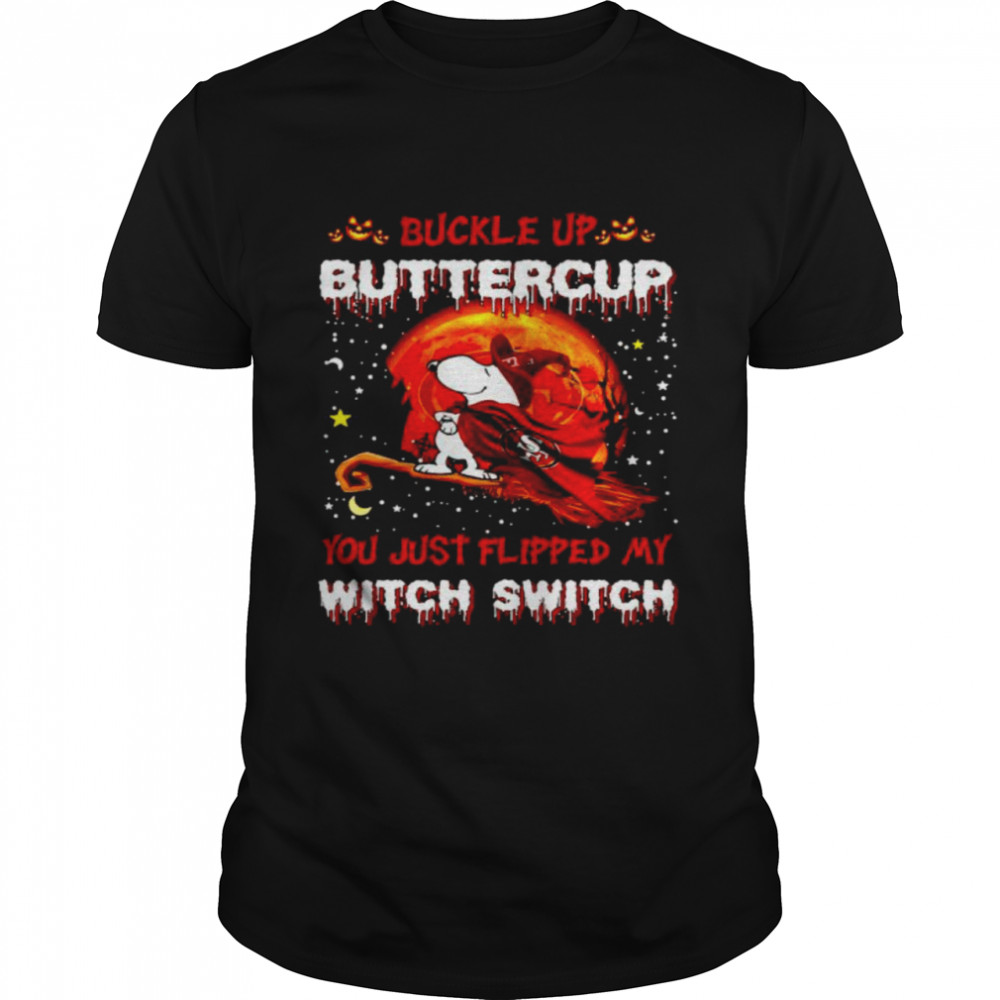 Snoopy 49ers buckle up buttercup you just flipped Halloween shirt