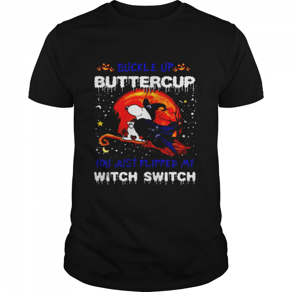 Snoopy Cowboys buckle up buttercup you just flipped Halloween shirt