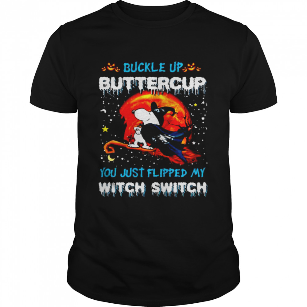 Snoopy Eagles buckle up buttercup you just flipped Halloween shirt