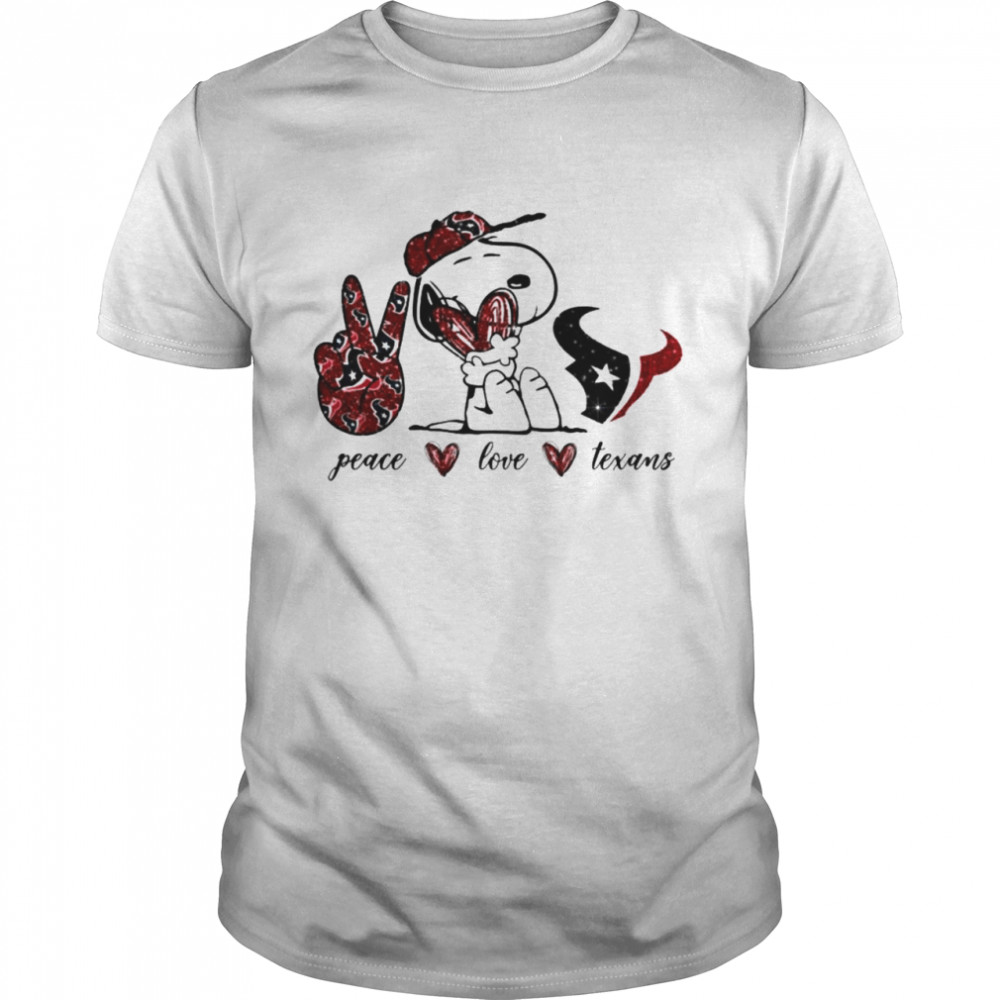 Snoopy peace love Houston Texans shirt