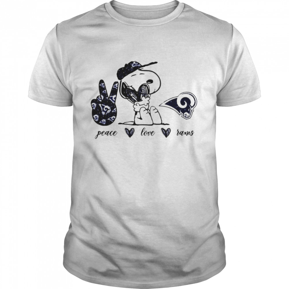 Snoopy peace love Los Angeles Rams shirt