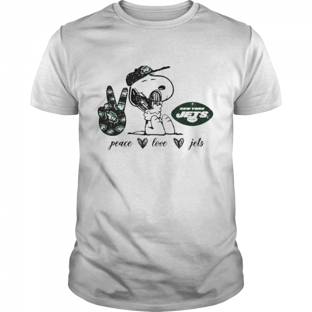 Snoopy peace love New York Jets shirt