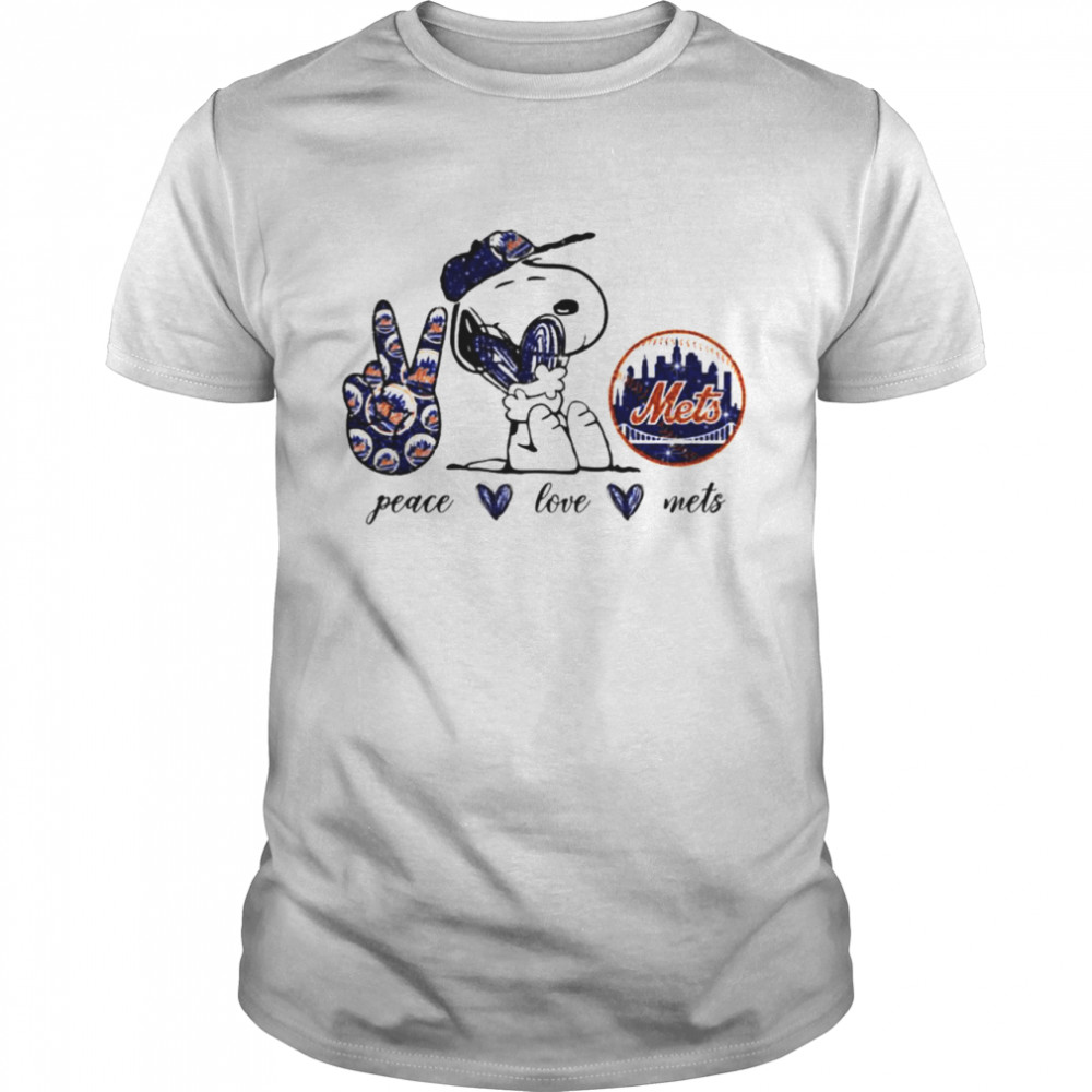 Snoopy peace love New York Mets shirt