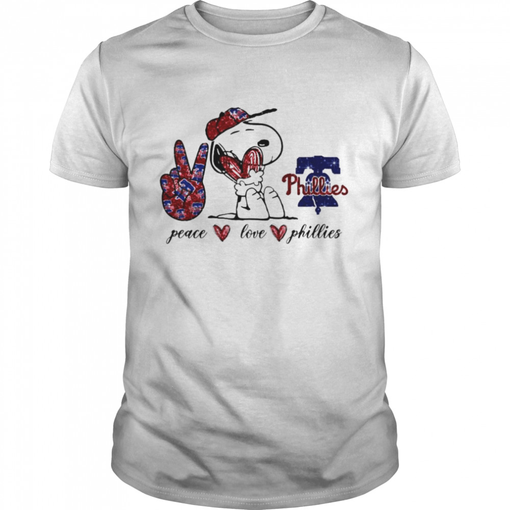 Snoopy peace love Philadelphia Phillies shirt