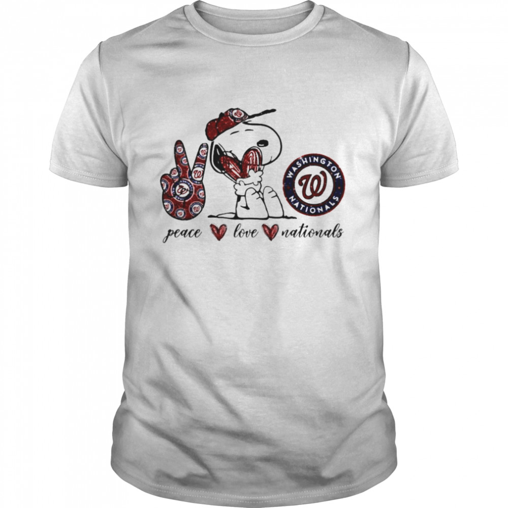 Snoopy peace love Washington Nationals shirt