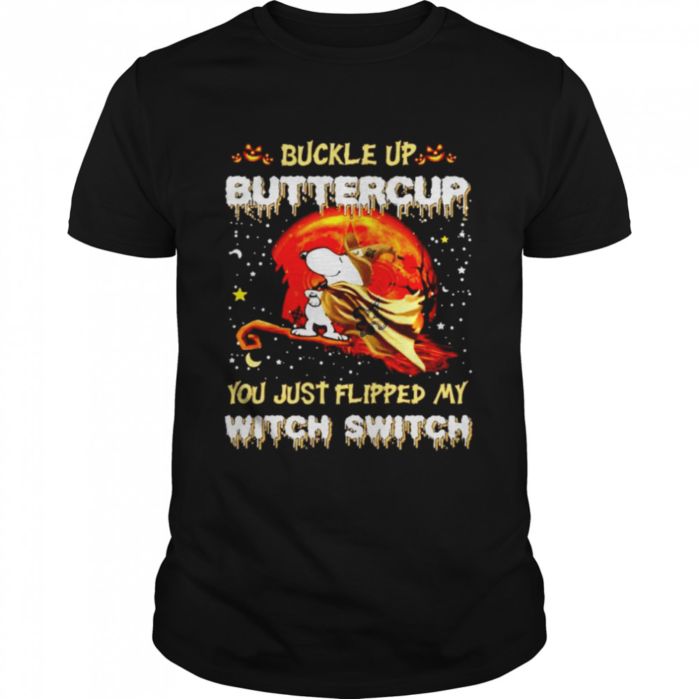 Snoopy Saints buckle up buttercup you just flipped Halloween shirt