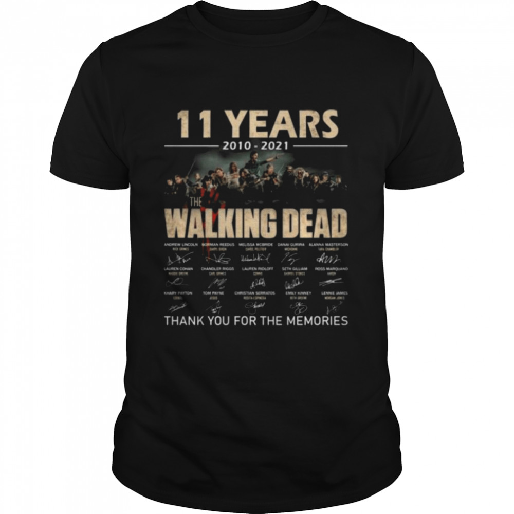 The Walking Dead 11 years 2010 2021 thank you for the memories signature shirt