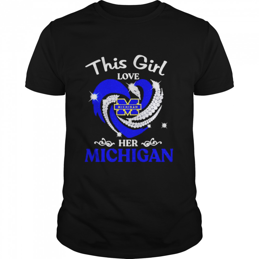 This girl love her Michigan diamond heart shirt