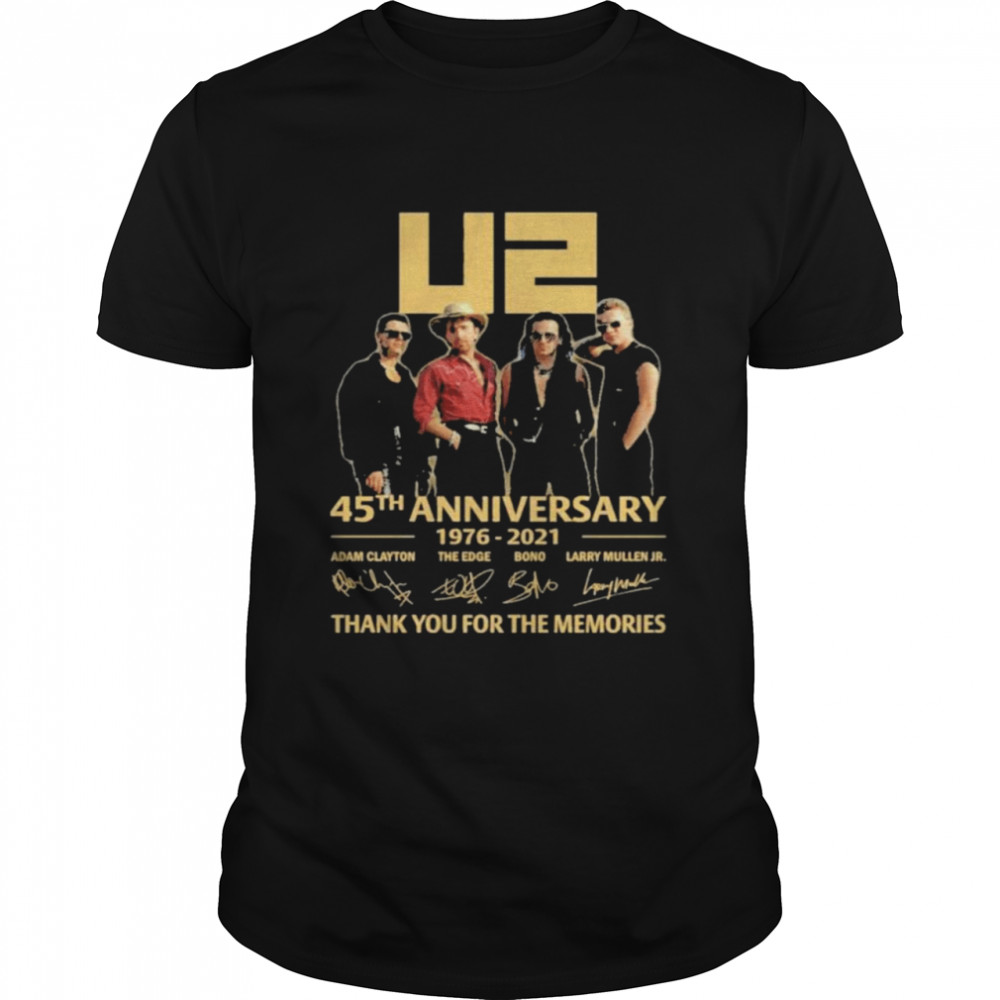 U2 45th anniversary 1976 2021 thank you for the memories signature shirt