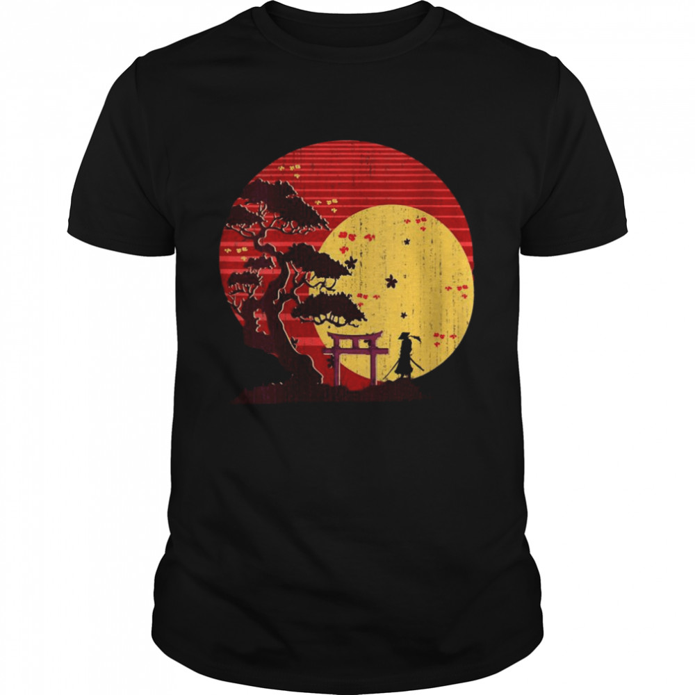 Zen Japanese Culture Buddhist Sunset Bonsai Tree Shirt