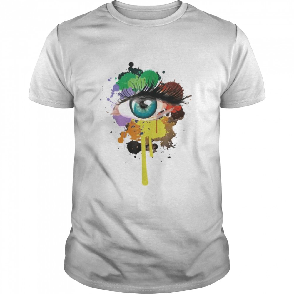 LGBT Rainbow Eye watercolors shirt