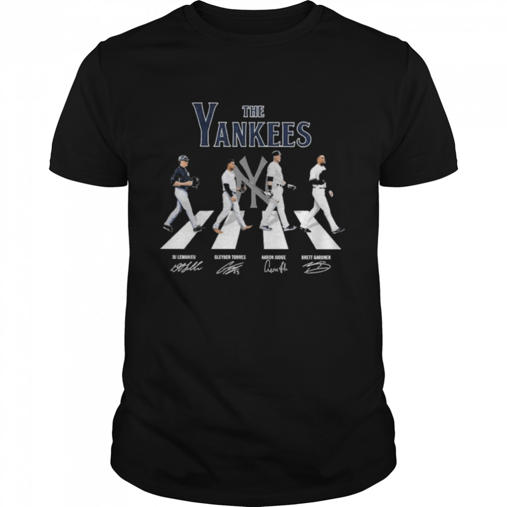 The Yankees DJ lemahieu Gleyber Torres Aaron Judge Brett gardner abbey road signatures shirt