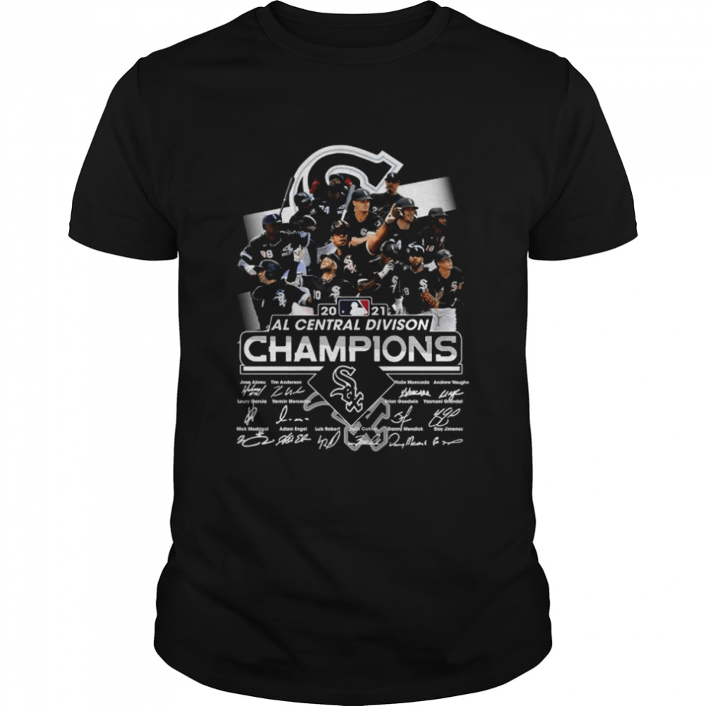 Chicago White Sox 2021 al central division Champions signatures shirt