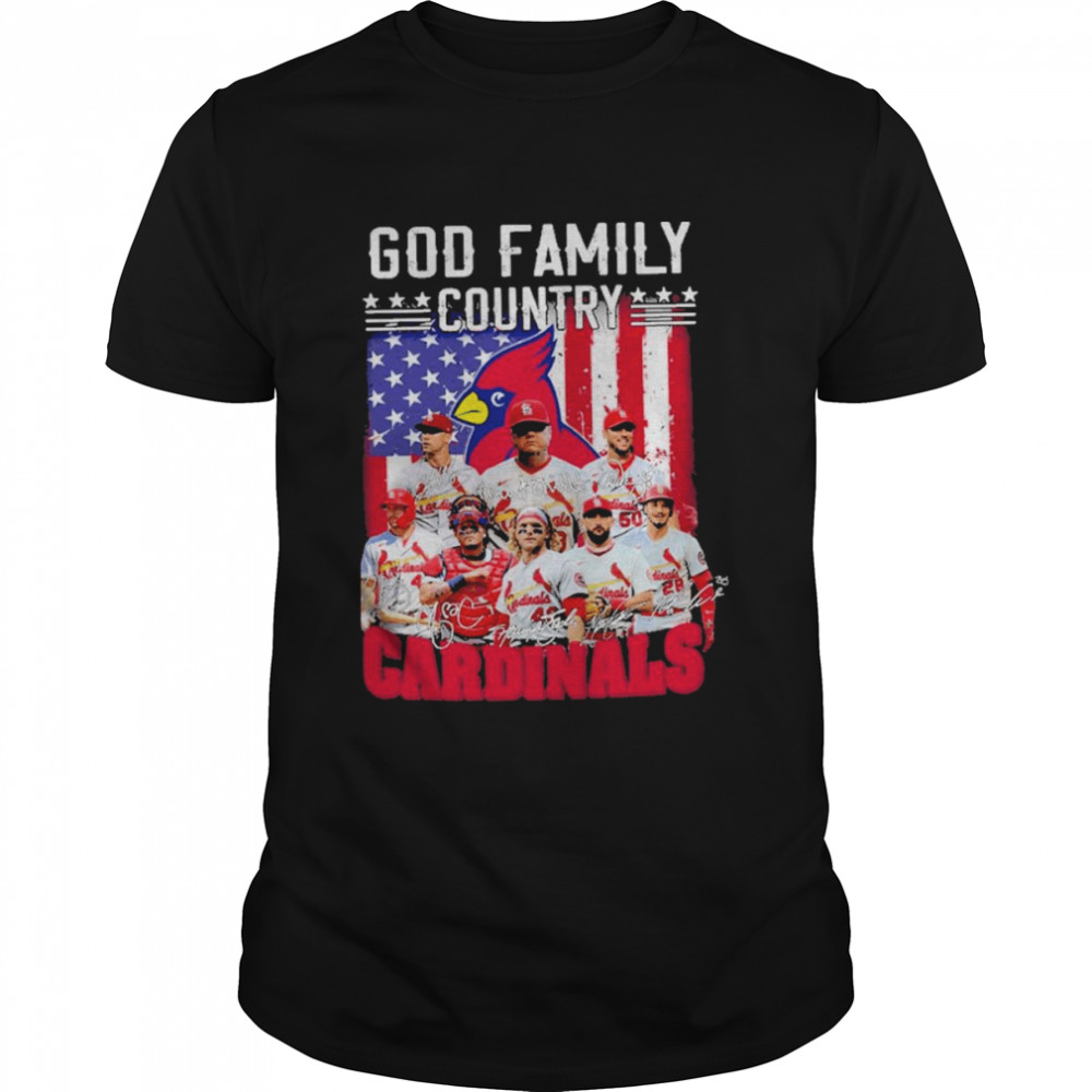 God family country cardinals american flag shirt