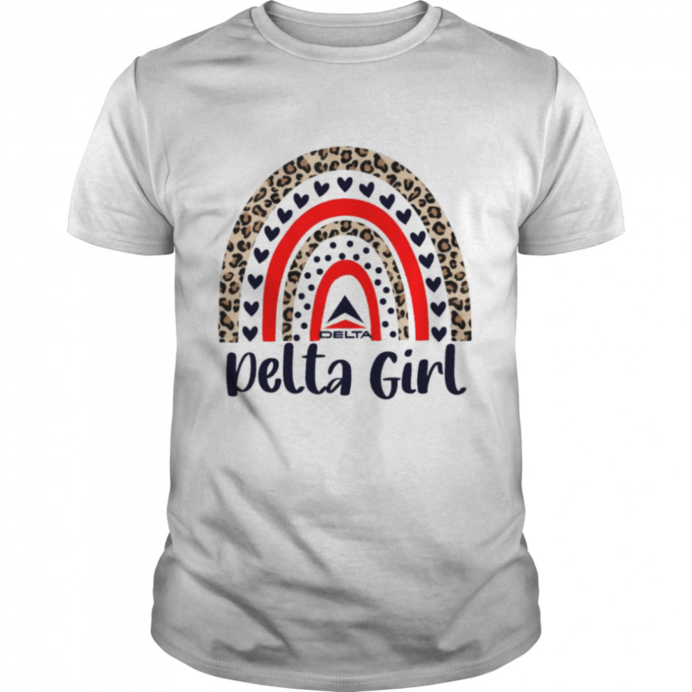 Leopard rainbow delta girl shirt