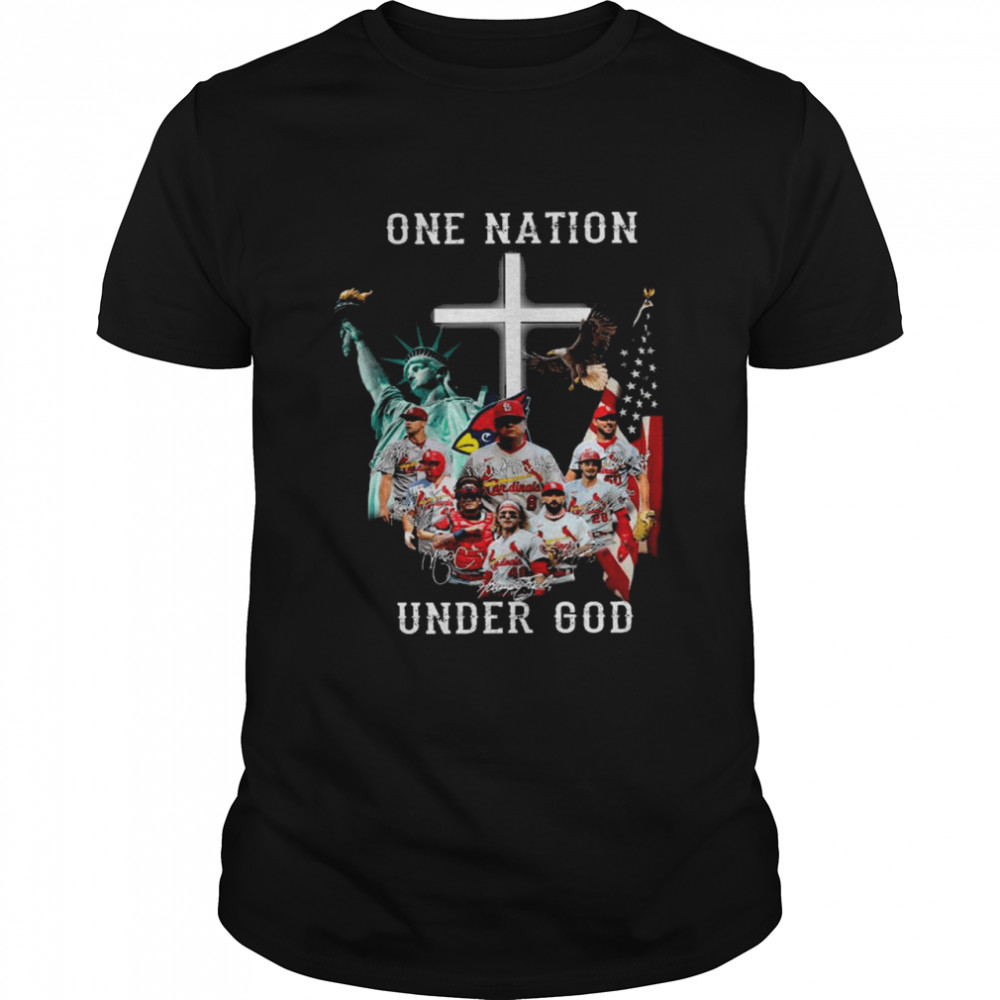 Original st. Louis Cardinals One Nation Under God American flag 2021 tee Shirt