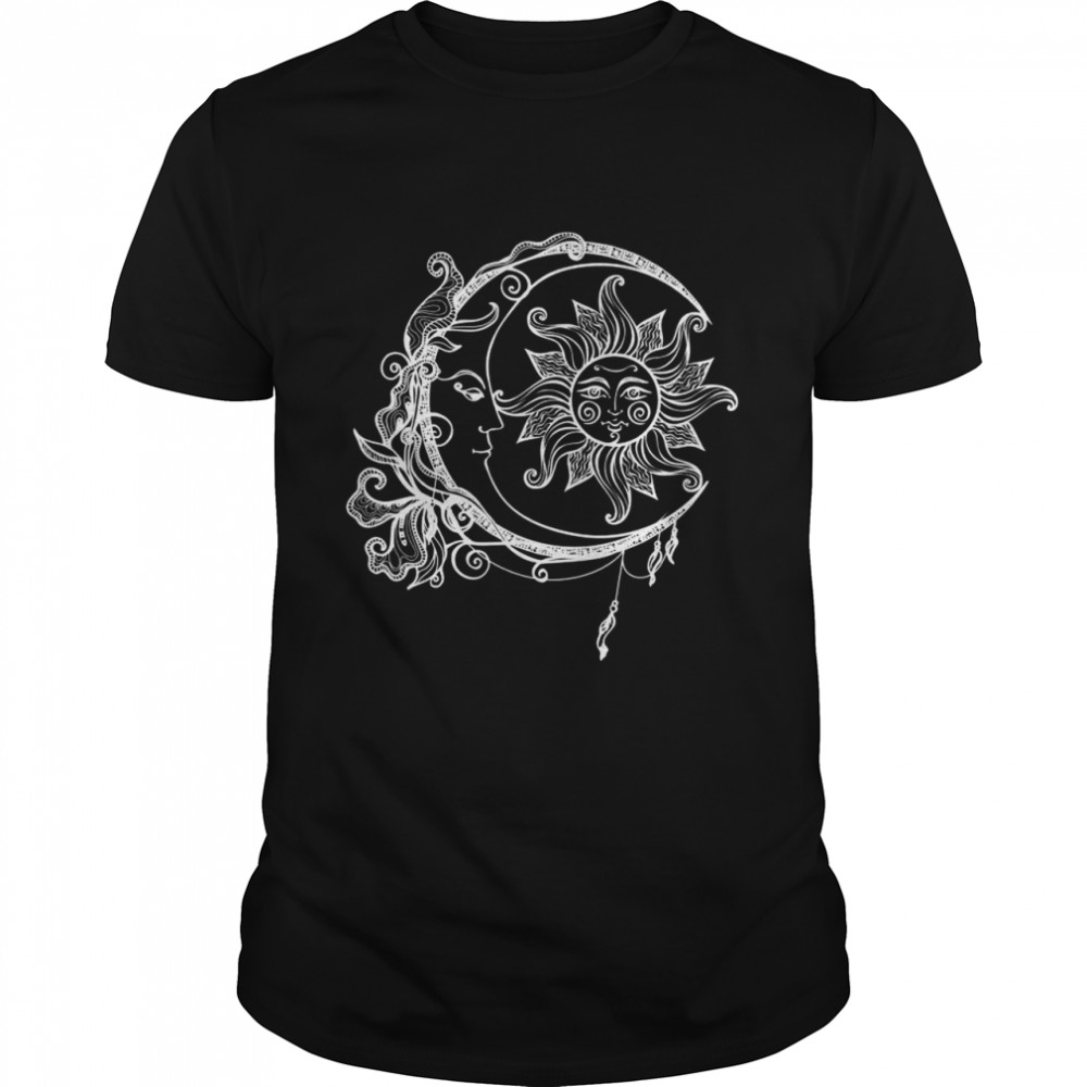 Moon Spiritual Crescent Sun Astronomy Stars Shirt