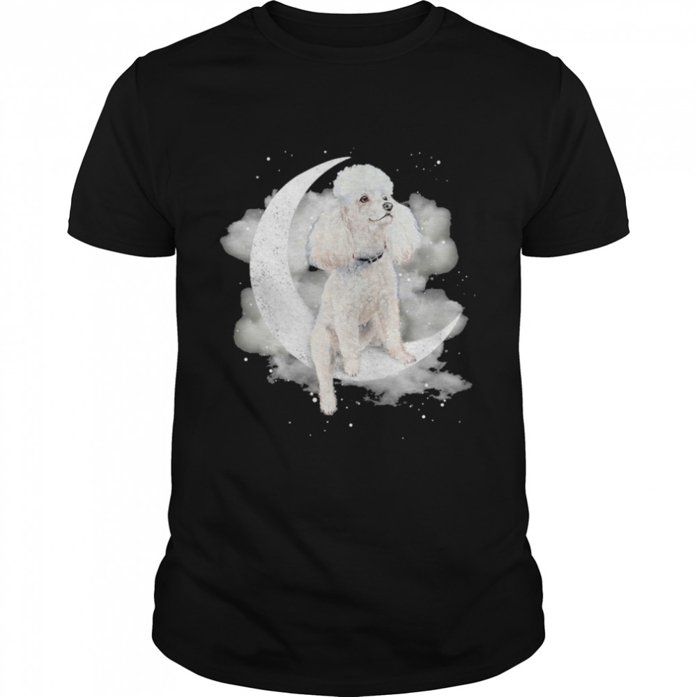 Poodle Sit On The Moon Halloween shirt