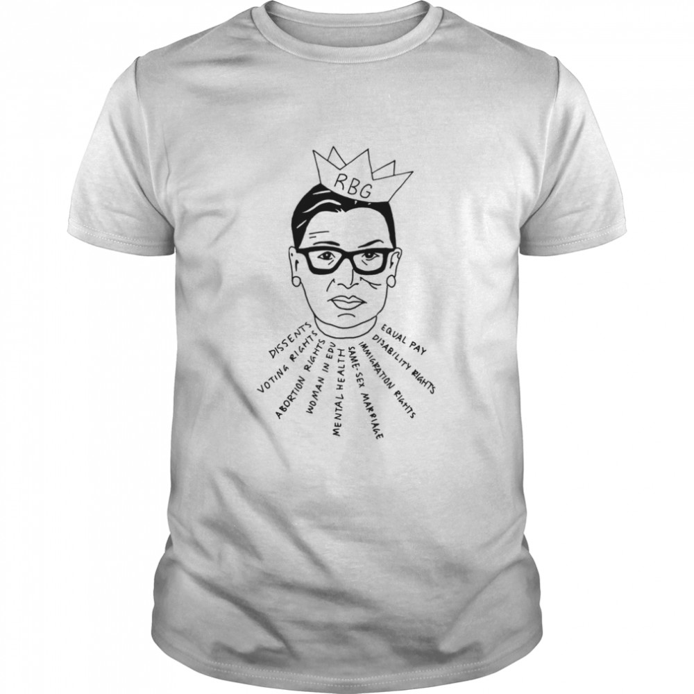 RBG Dissents Voting Rights Abortion Rights Woman In Edu Equal Pay Shirt