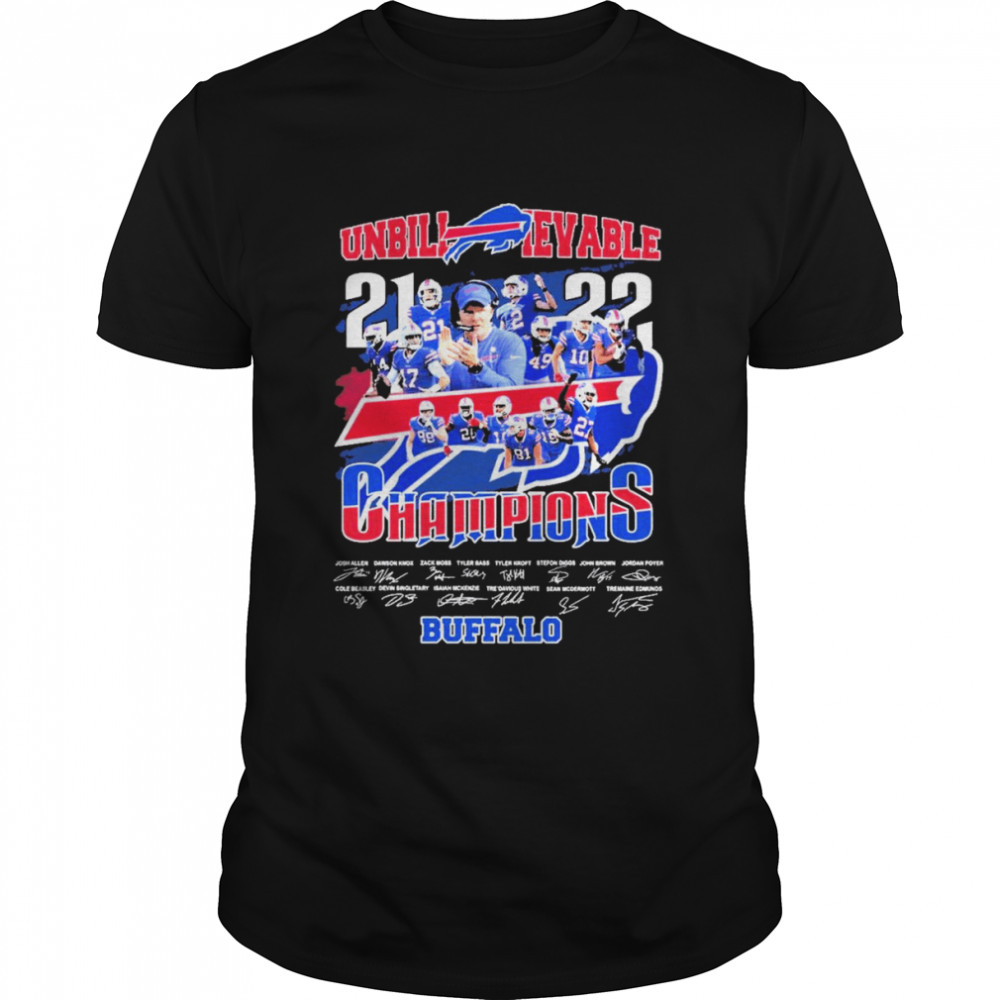 Buffalo Bills Unbilled Table 2021 2022 Champions signatures shirt