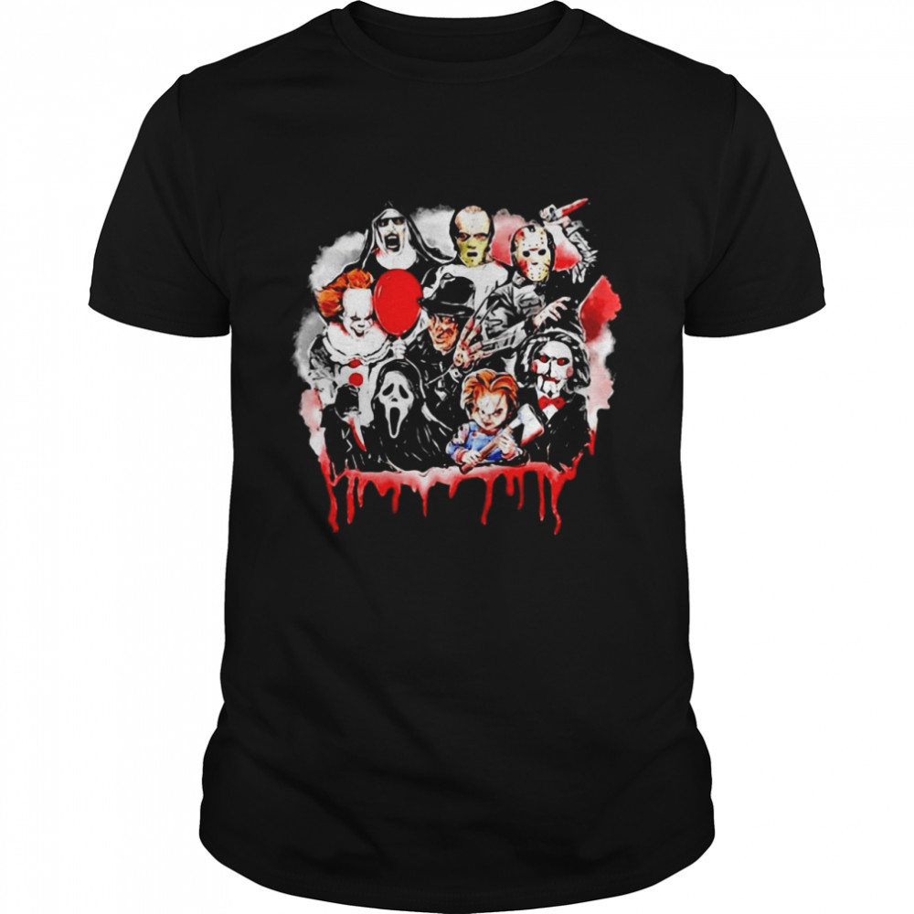 Horror Movie Characters Team Happy Halloween 2021 Shirt