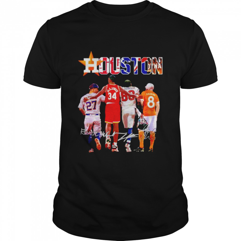 José Altuve Olajuwon Johnson Dalglish Houston signatures shirt