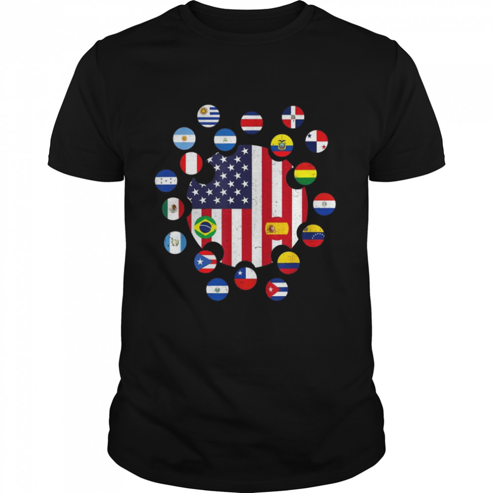 National Hispanic Heritage Month Shirt American Latino Flags Shirt