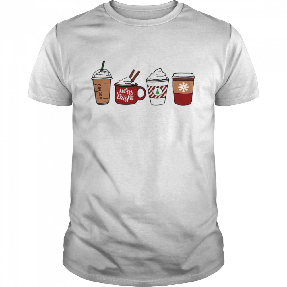 Official christmas Coffee merry and bright shirt