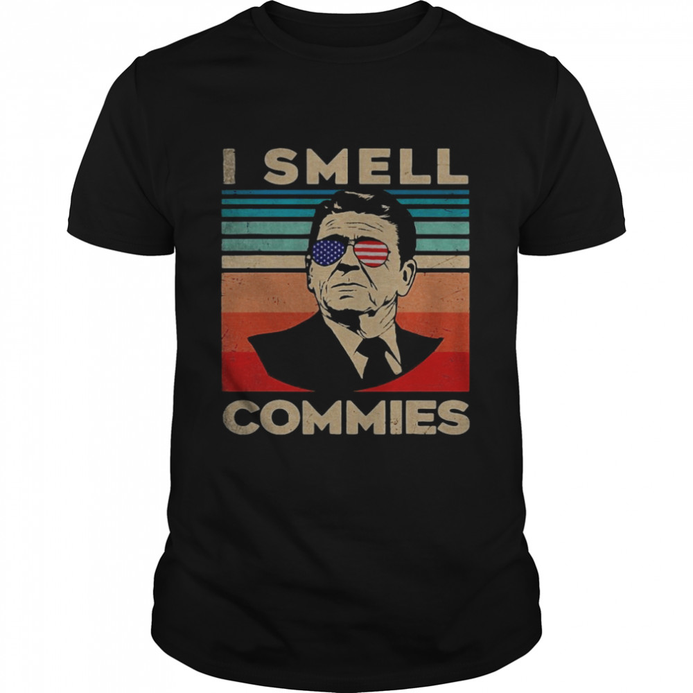 Vintage Retro Reagan President I Smell Commies Shirt