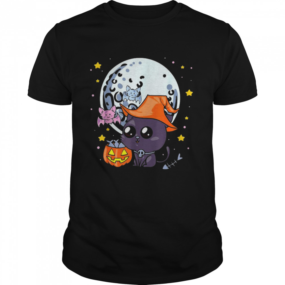 Halloween Witch Cat T-shirt