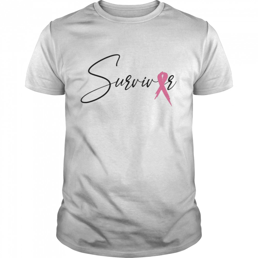 Pink ribbon survivor breast cancer awareness shirt