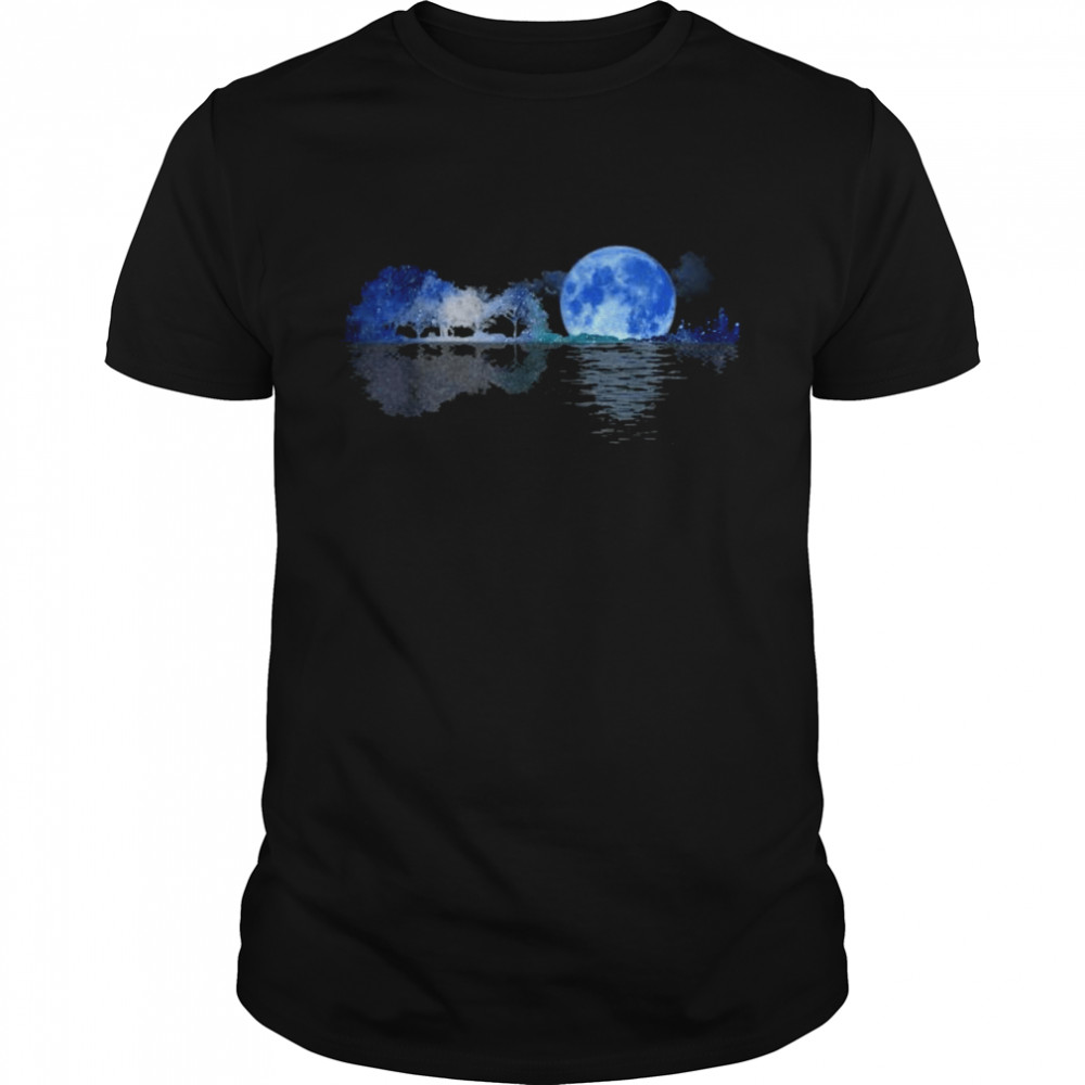 Acoustic Guitar Lake Shadow Nature Guitar Player Guitarist T-Shirt