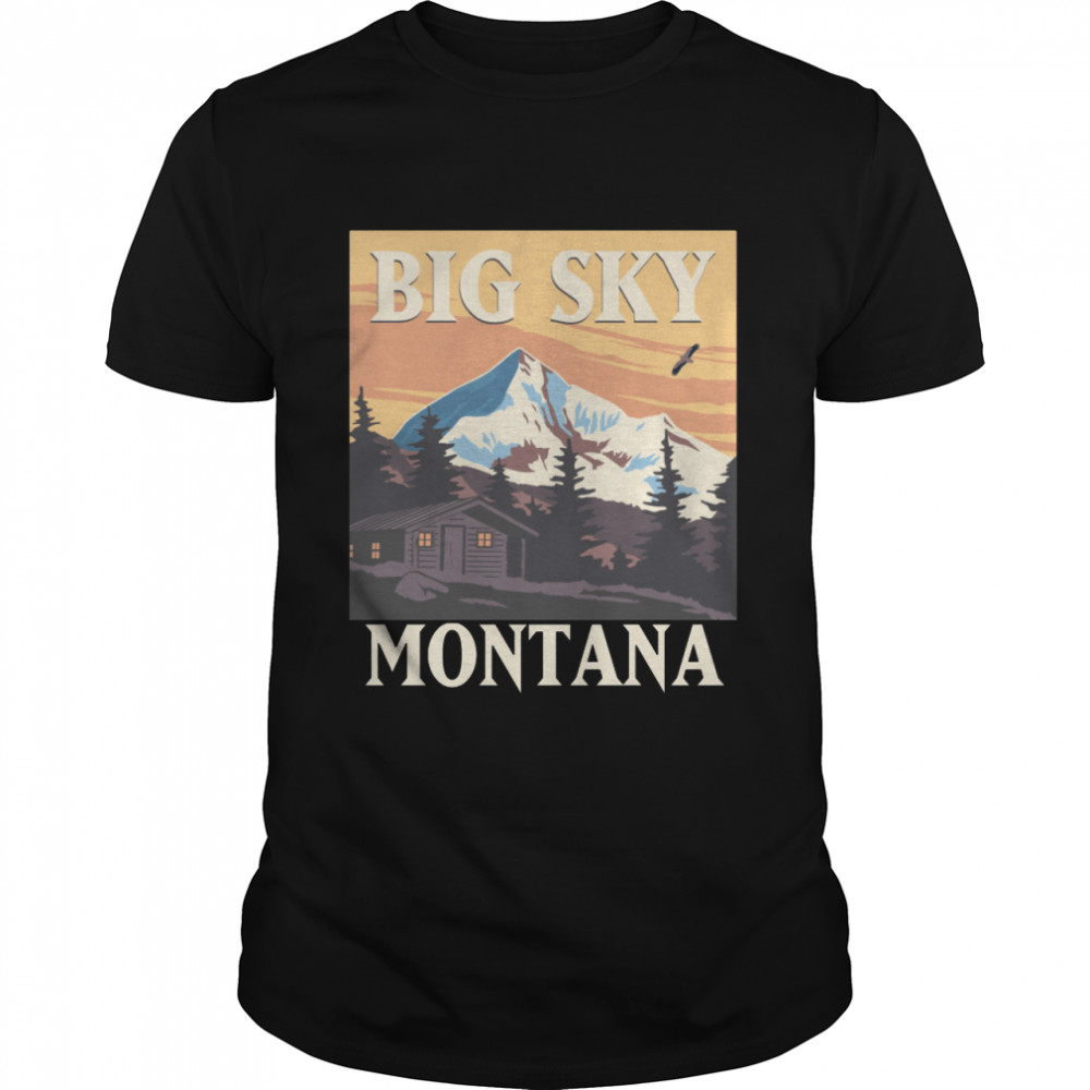 America Big Sky Montana Country Retro Vintage Style Travel Shirt