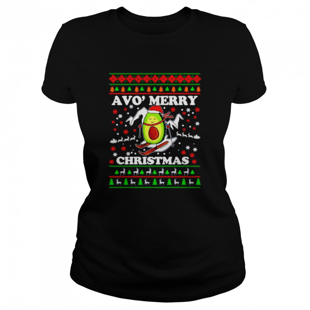 avocado Snow slide merry Christmas shirt Classic Women's T-shirt