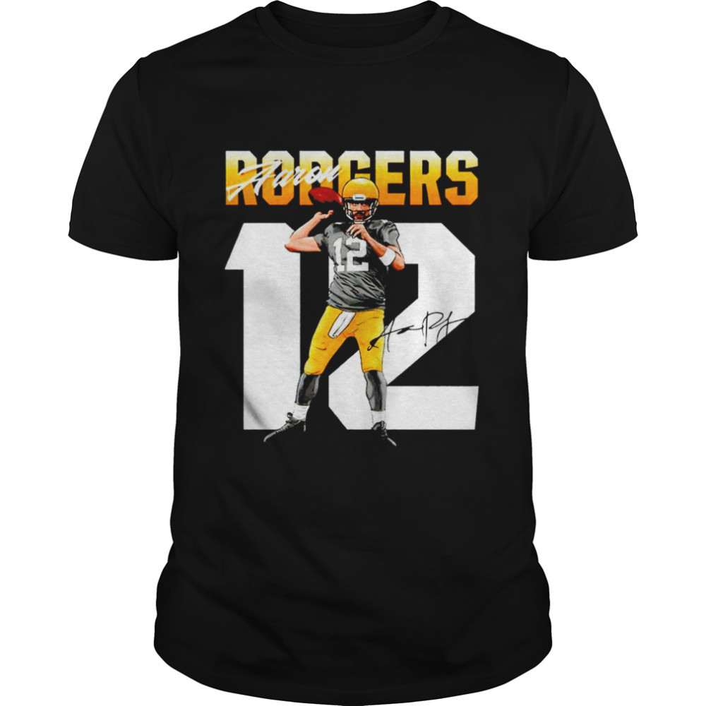 Green Bay football Aaron Rodgers signature shirt