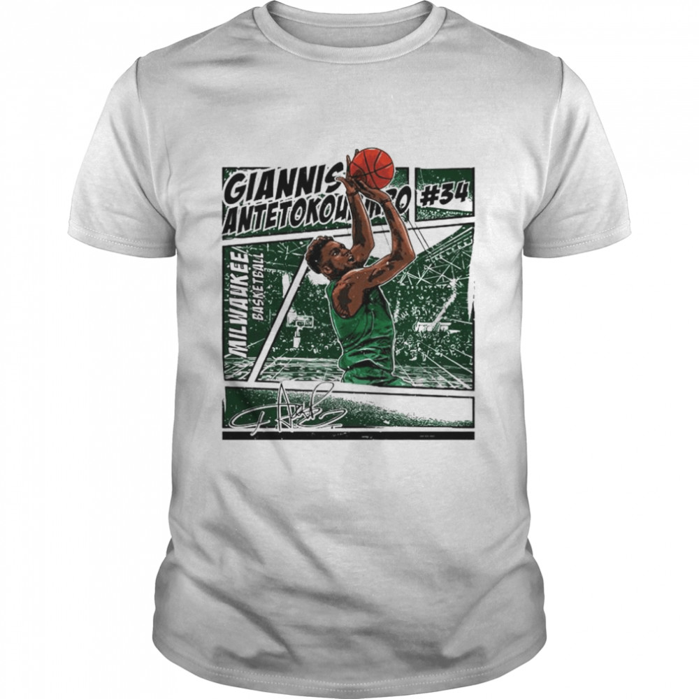 Milwaukee basketball Giannis Antetokounmpo signature shirt