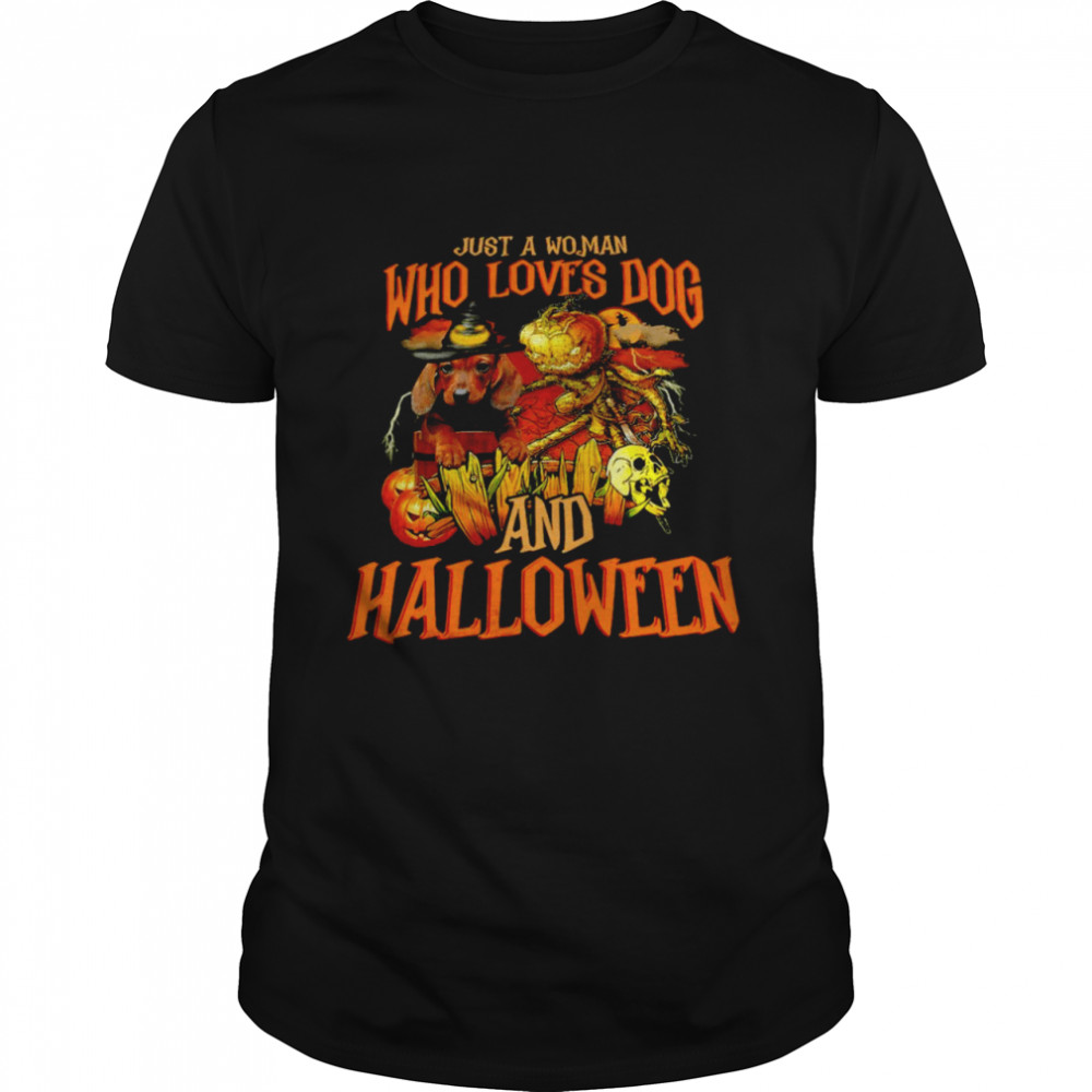 Skull Just A Woman Who Loves Dog And Halloween T-shirt