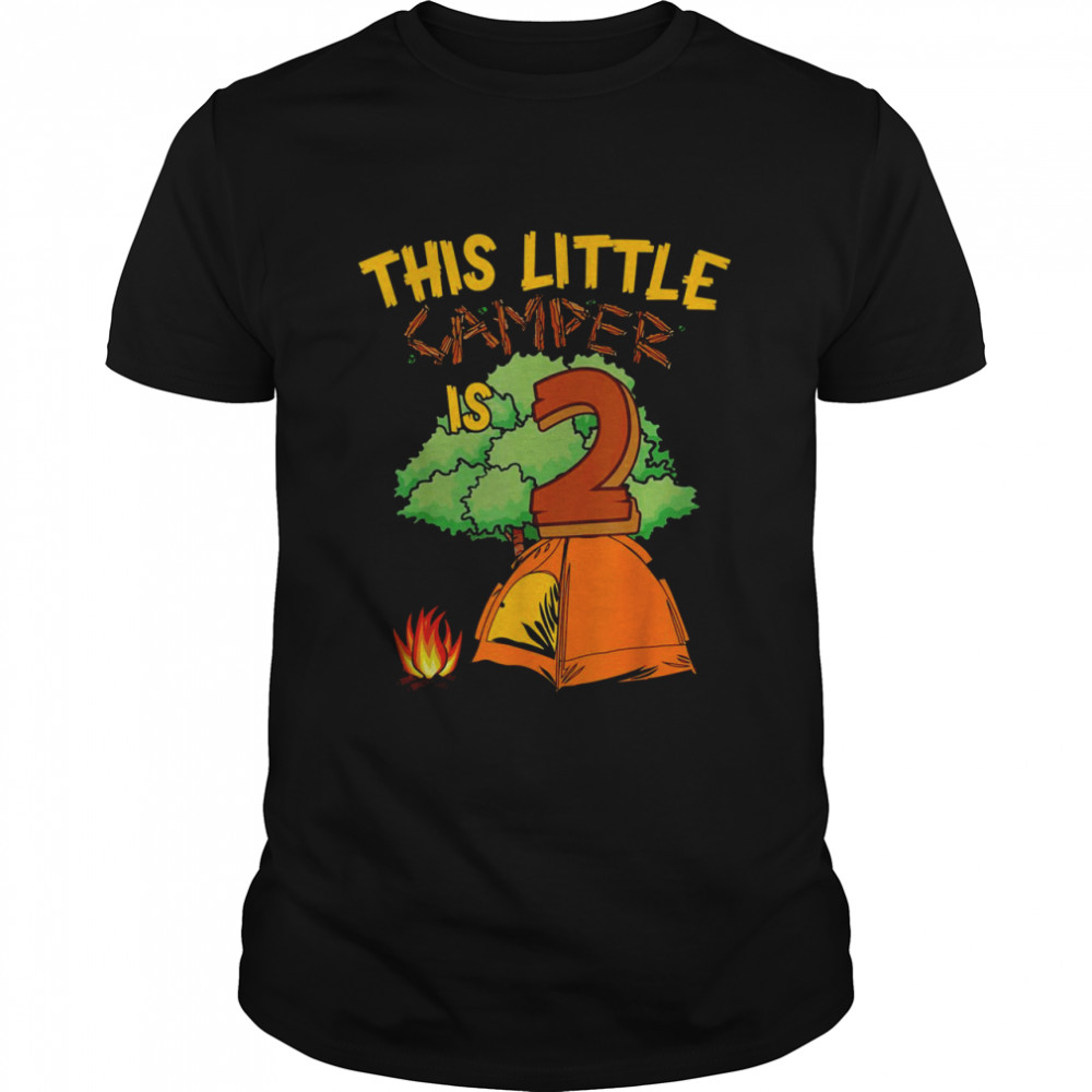 This Little Camper Is 2 Years Old 2nd Birthday Kid Shirt