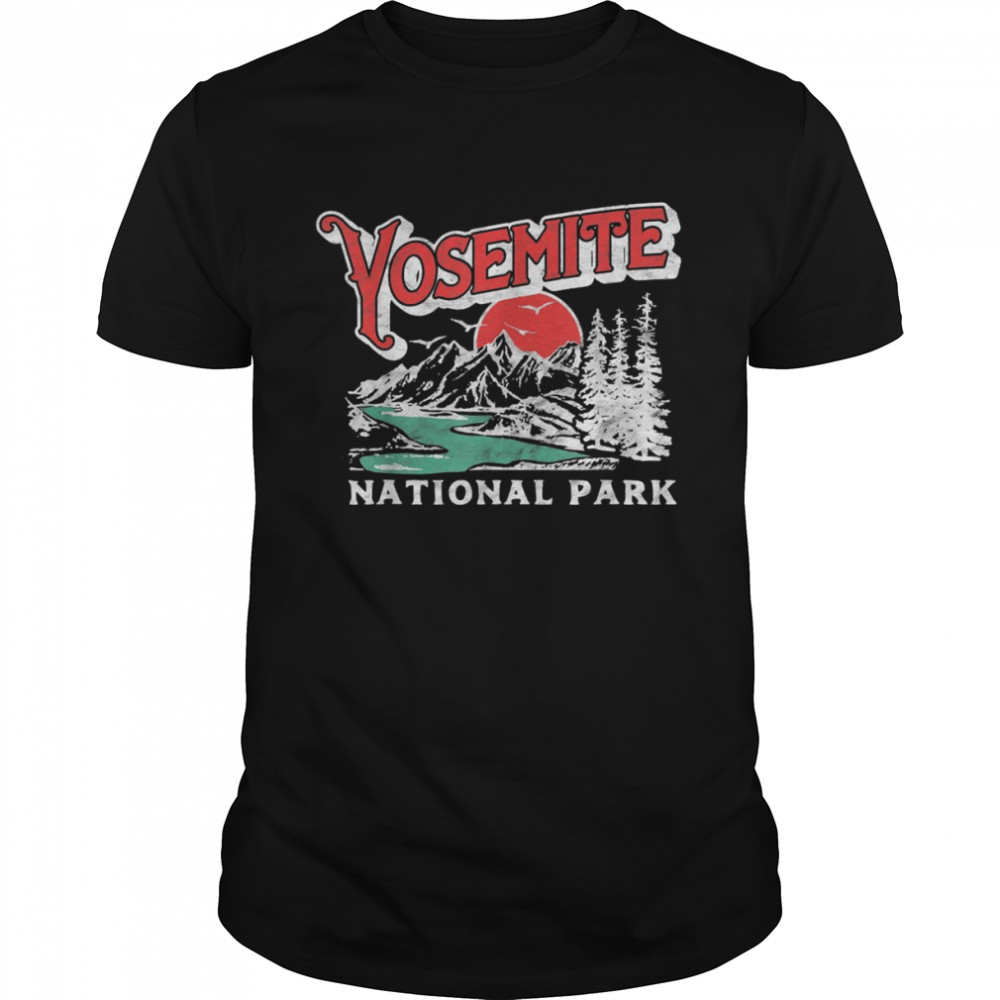 Yosemite National Park Retro 80’s Mountains Distressed Shirt