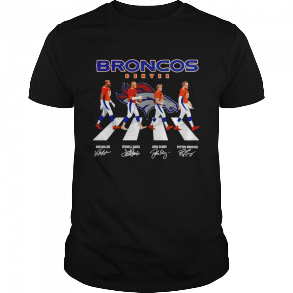 Broncos Denver Abbey Road signatures T shirt